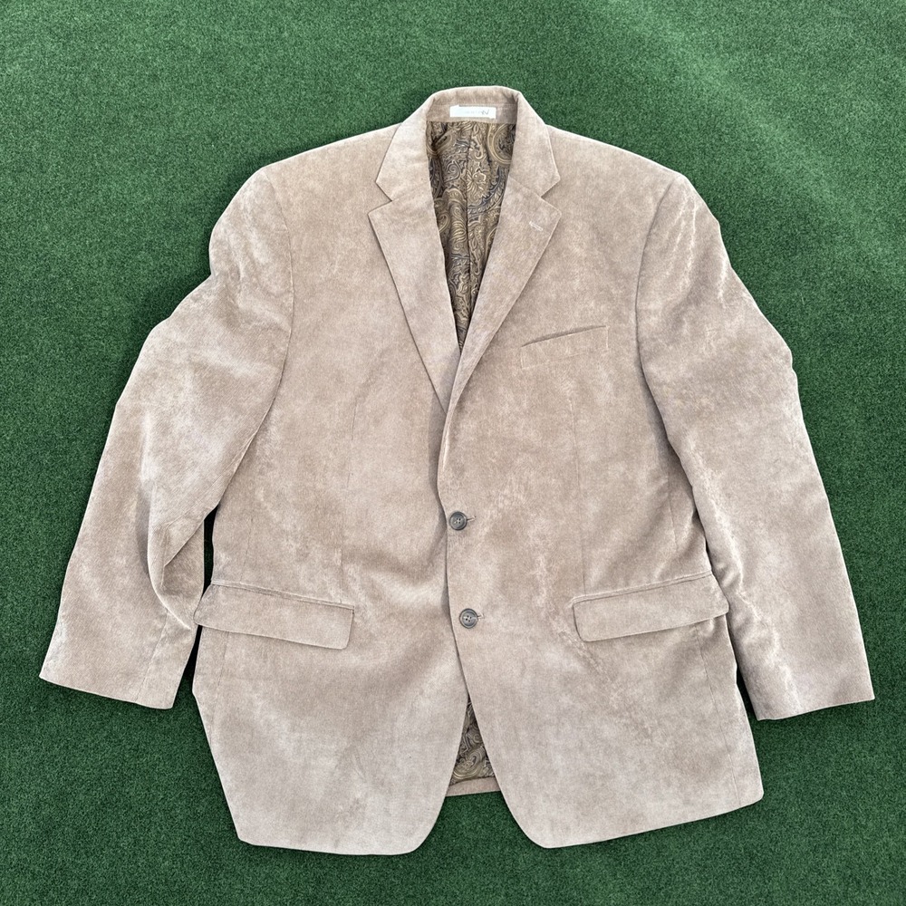 Vintage Ralph Lauren Suede Blazer Taupe Beige Size 46 R Patch Pocket GUC